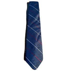 Orsini of Florence Vintage Mens Navy Red White Striped Extra Long Silk Blend Tie
